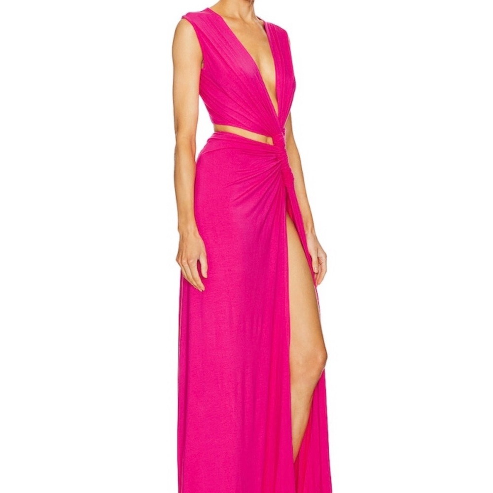 Triple Loop Knit Dress in Bright Pink - Picture 2 of 8